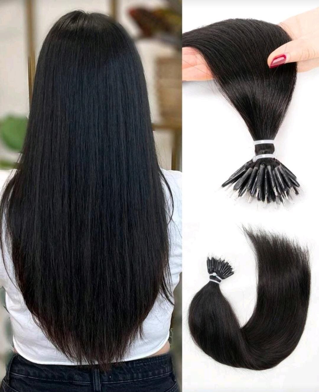 Cabello negro 26 y 28 pulgadas